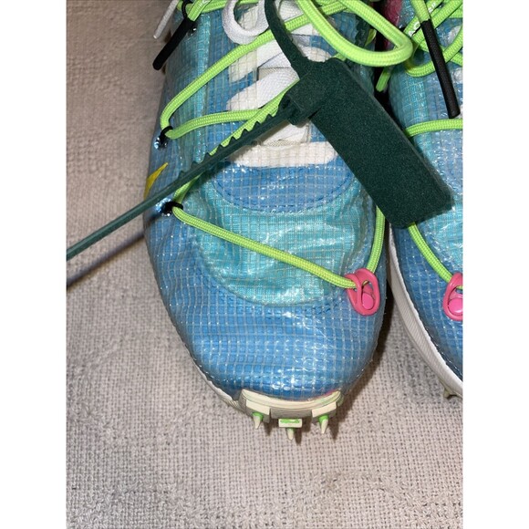 Size 12 M - Nike Off-White x Waffle Racer Vivid Sky Golf Athleisure Activewear - Picture 8 of 12